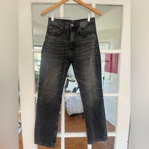 Zara Gray Boot Cut Jeans Modern Distressing